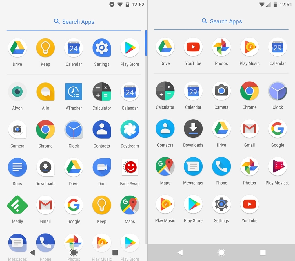 Sự khác nhau về giao diện giữa hai phiên bản Android 8.0 Oreo và Android 7.0 Nougat