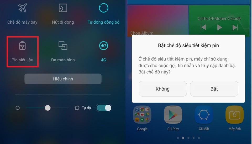 Thủ thuật tiết kiệm pin trên smartphone Huawei GR5