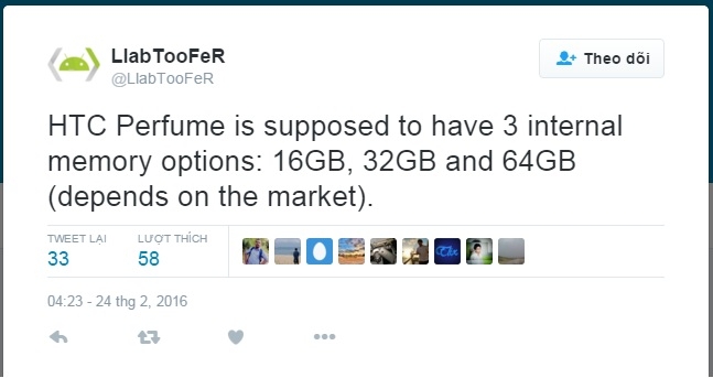 HTC One M10 sẽ có 3 tùy chọn bộ nhớ trong