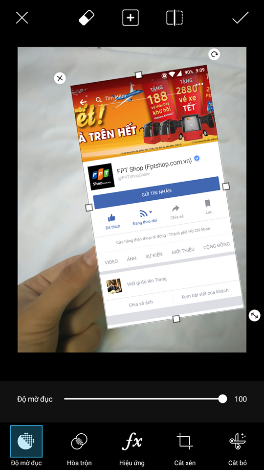 Hướng dẫn tạo ảnh “Trên tay trang Facebook của bạn” cực kì đơn giản