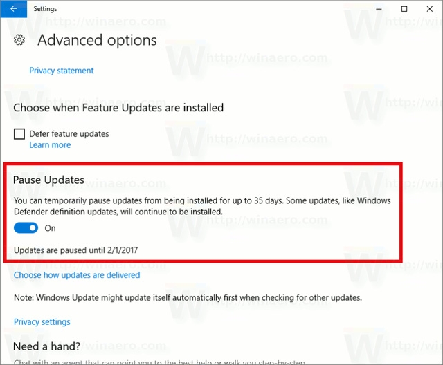Windows 10 build 14997 sắp tới sẽ vô hiệu hóa tính năng tự cập nhật