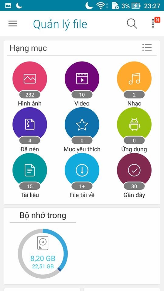 Khai thác nhiều tiện ích của phần mềm Asus File Manager trên Zenfone 3 Max 5.5 Khai thác nhiều tiện ích của phần mềm Asus File Manager trên Zenfone 3 Max 5.5