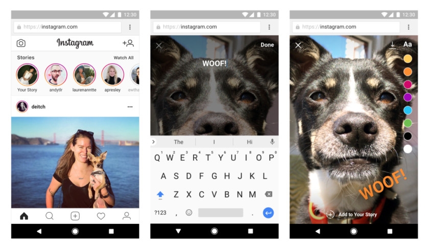Instagram Stories trên nền Web