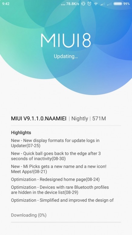 Cập nhật MIUI 9