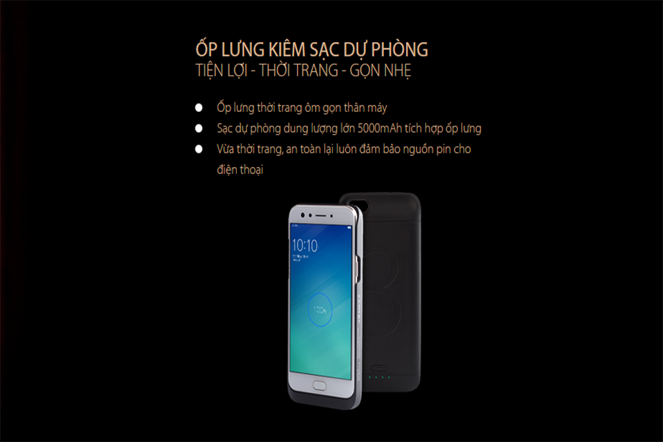 Ốp lưng thời trang kiêm luôn cả sạc dự phòng khi đặt mua OPPO F3 Với 7.5 triệu mua OPPO F3 người dùng được gì