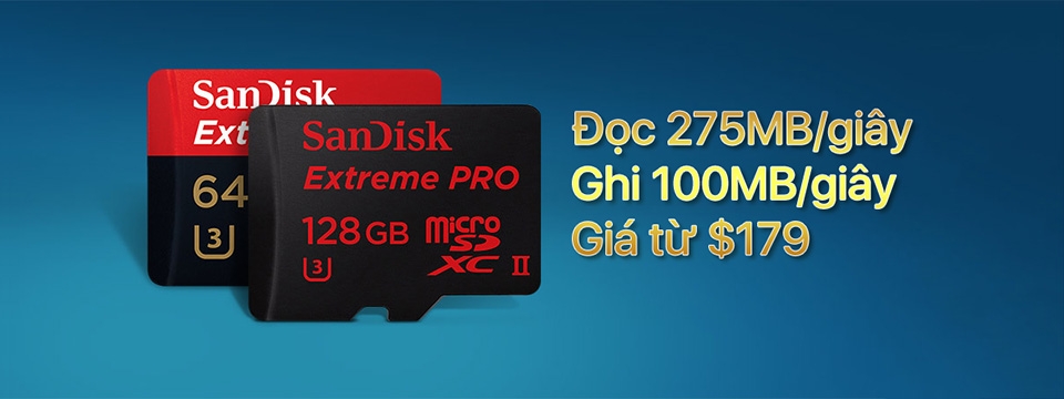 Sandisk giới thiệu thẻ microSD nhanh nhất thế giới tốc độ 275 MB/s