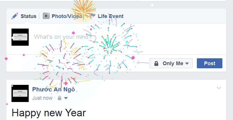 Trải nghiệm tính nắng bắn pháo hoa trên Facebook