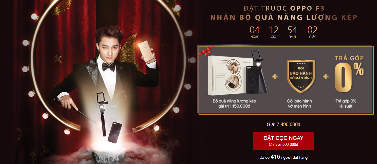 Lý do nên chọn mua trả góp OPPO F3 tại FPT Shop