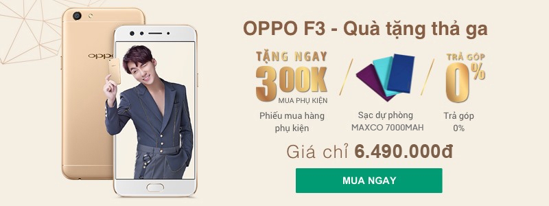 Dễ dàng sở hữu OPPO F3 với ưu đãi trả góp 0% lãi suất tại FPT Shop