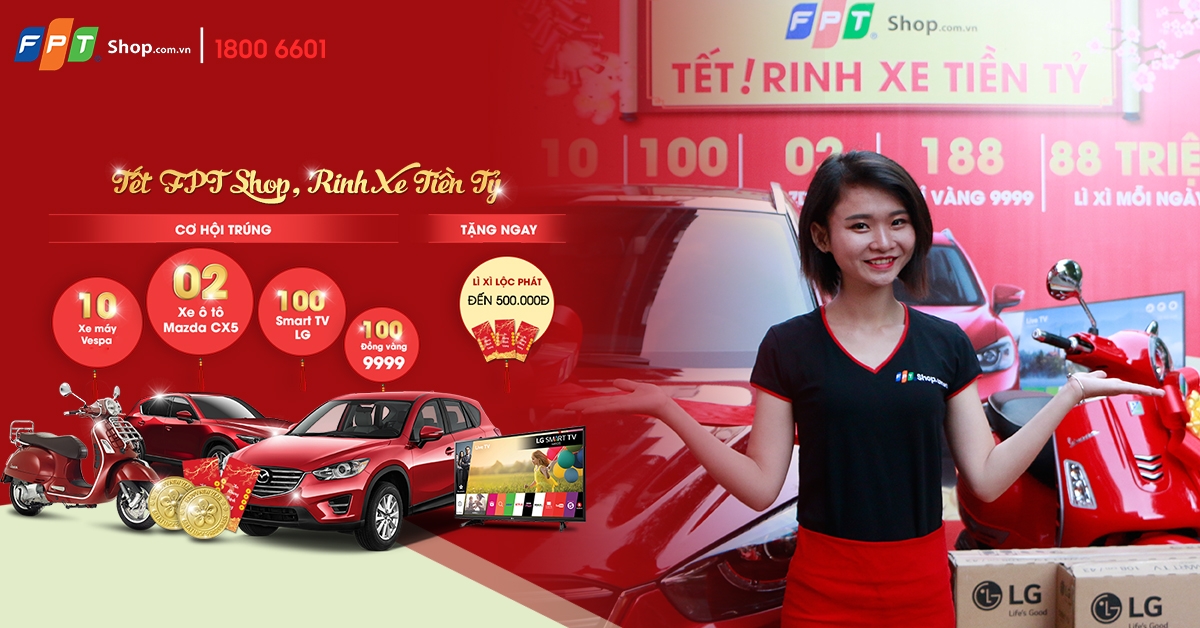 FPT Shop tặng voucher giảm sốc đến 10% khi sử dụng dịch vụ của FPT Telecom