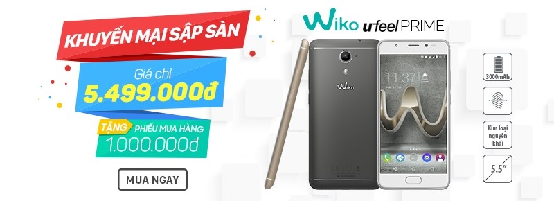 Wiko U Feel Prime giảm giá chạm đáy chỉ còn 4,49 triệu đồng tại FPT Shop