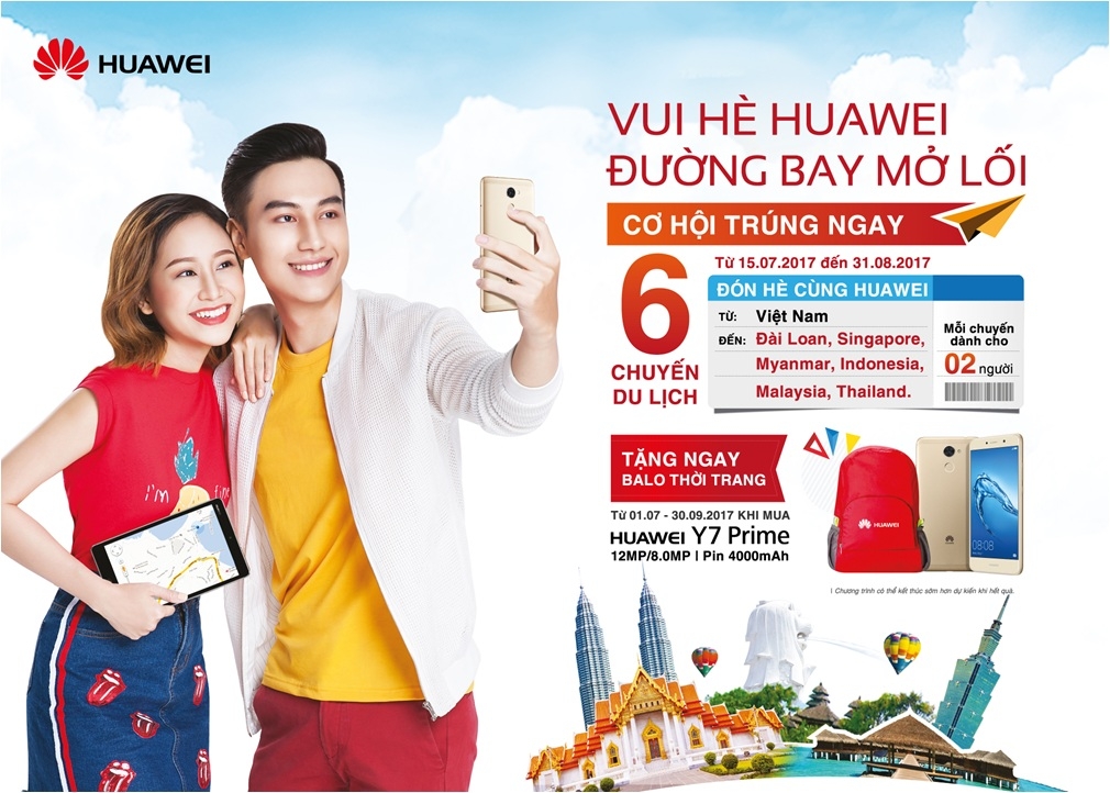 Huawei FPT Shop tặng 6 chuyến du lịch Đông Nam Á dành cho 2 người khi mua Huawei