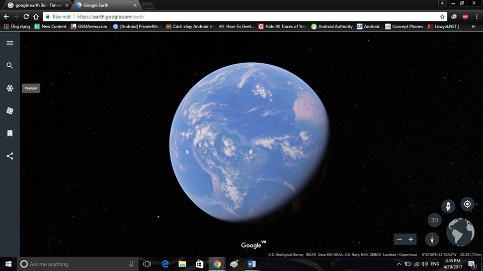 Google Earth định dạng 3D trên Android và Chrome Google Earth định dạng 3D trên Android và Chrome