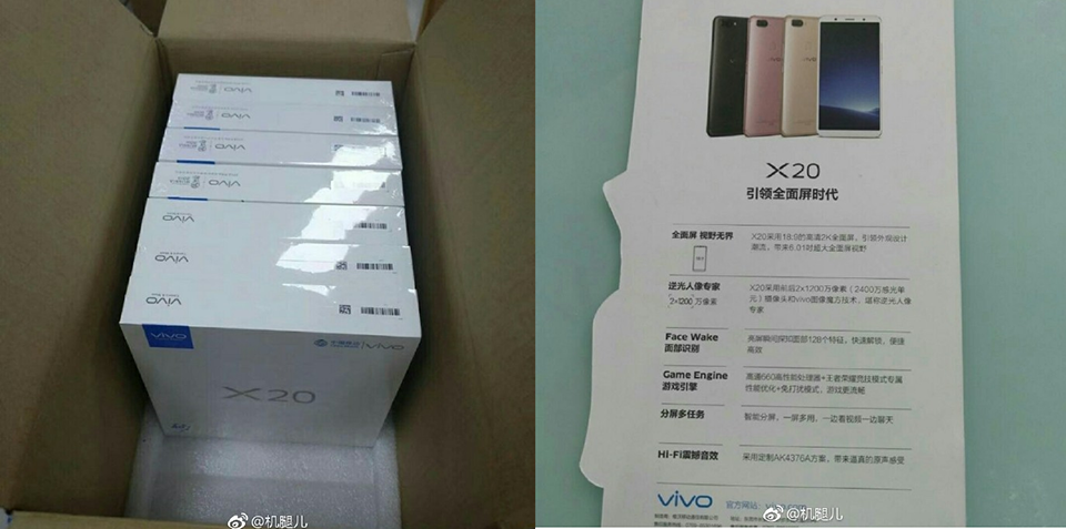 Vivo X20 lộ cấu hình qua ảnh vỏ hộp Vivo X20 lộ cấu hình qua ảnh vỏ hộp