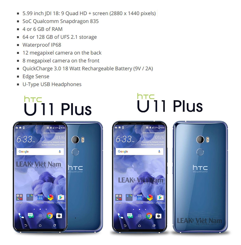 Cấu hình HTC U11 Plus