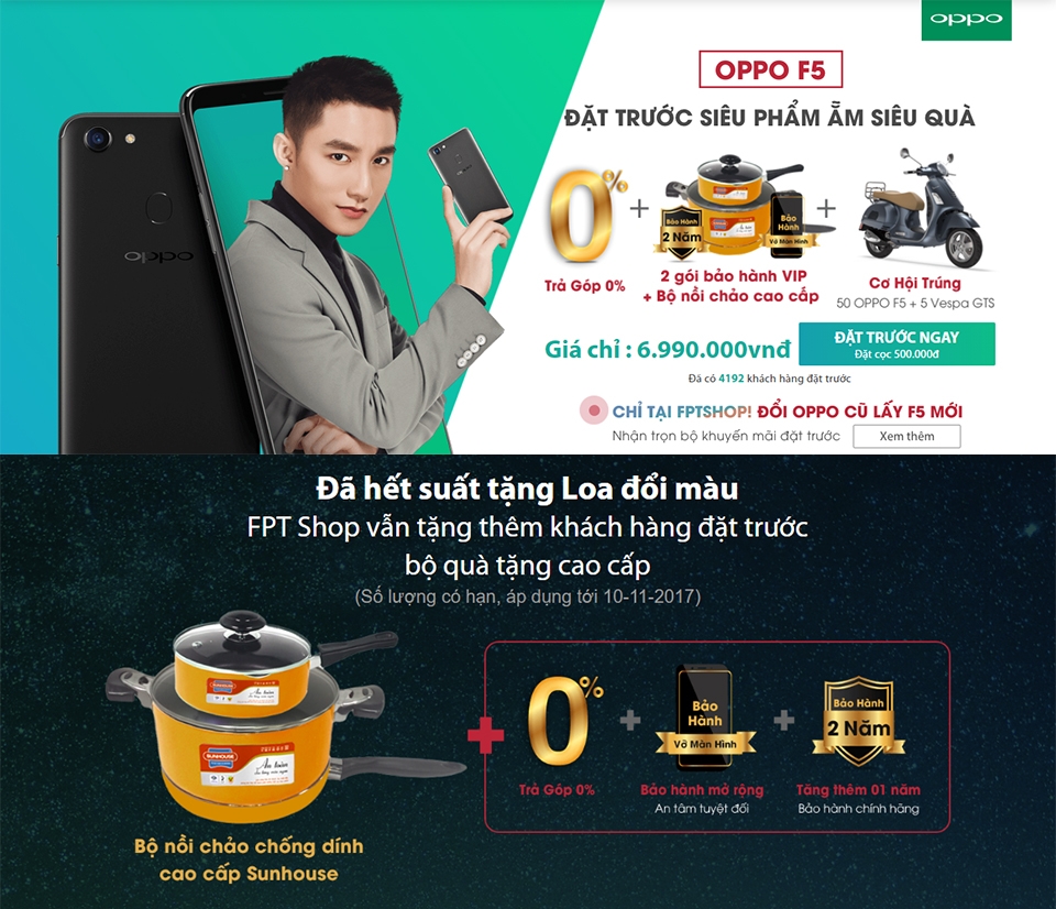 Khuyến mãi OPPO F5 (ảnh 1) Khuyến mãi OPPO F5 (ảnh 1)