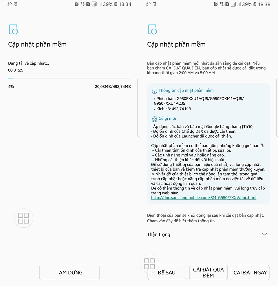 Bộ đôi Galaxy S8/ S8+ nhận bản cập nhật mới