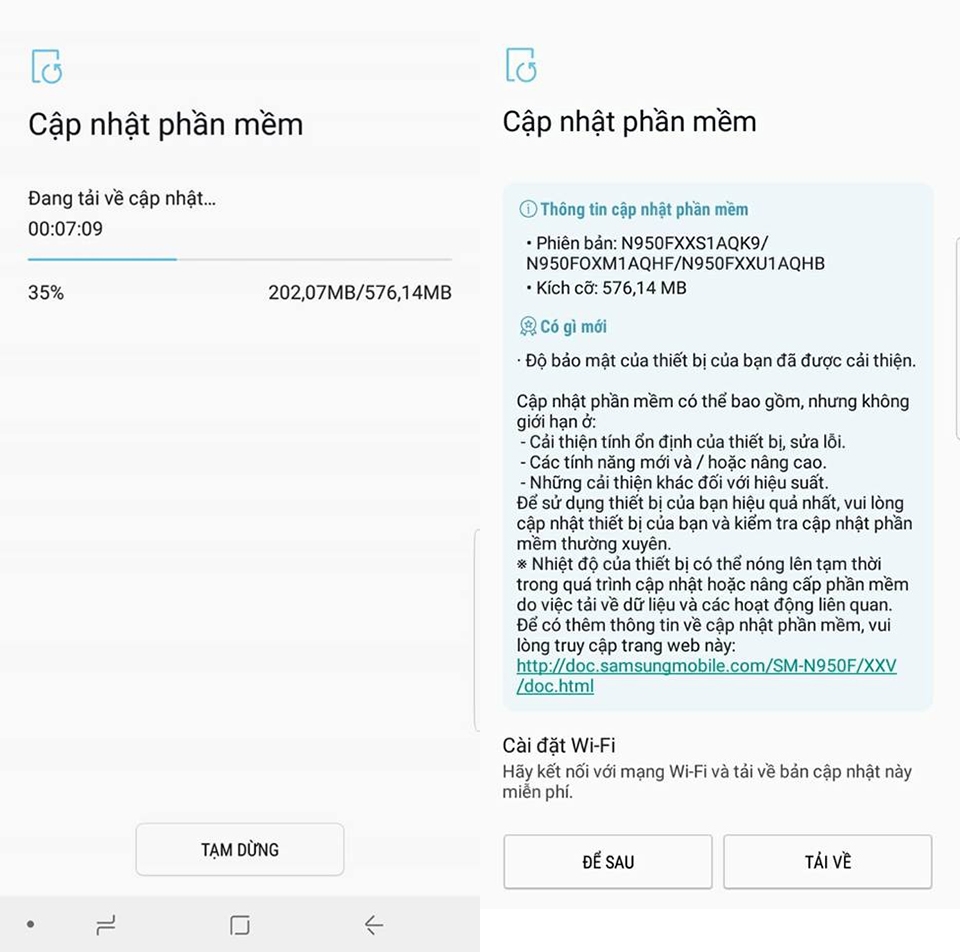 Galaxy Note 8 nhận bản cập nhật lớn Galaxy Note 8 nhận bản cập nhật lớn