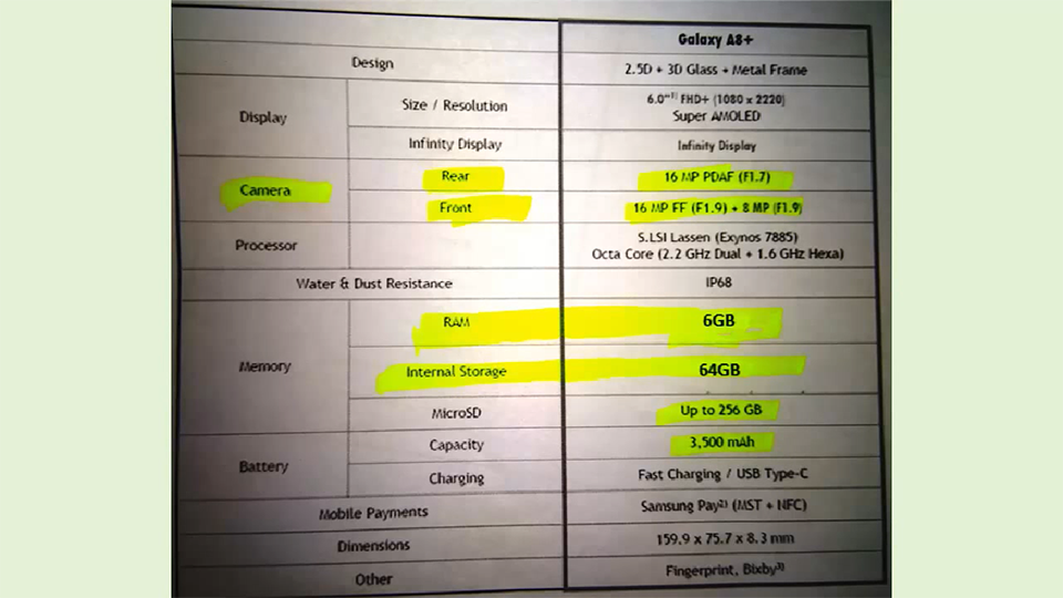 Galaxy A8+ (2018) lộ video trên tay (ảnh 2)