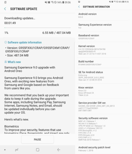 Galaxy S8 và S8 Plus chính thức lên đời Android 8.0 Oreo Galaxy S8 và S8 Plus chính thức lên đời Android 8.0 Oreo