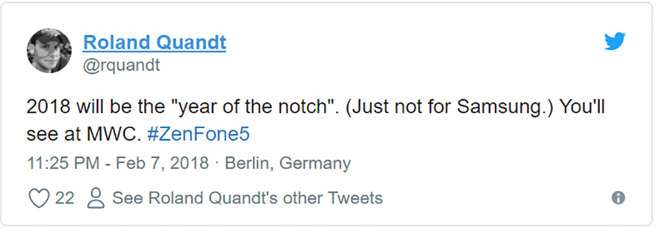 Zenfone 5 sẽ có tai thỏ như iPhone X Zenfone 5 sẽ có tai thỏ như iPhone X