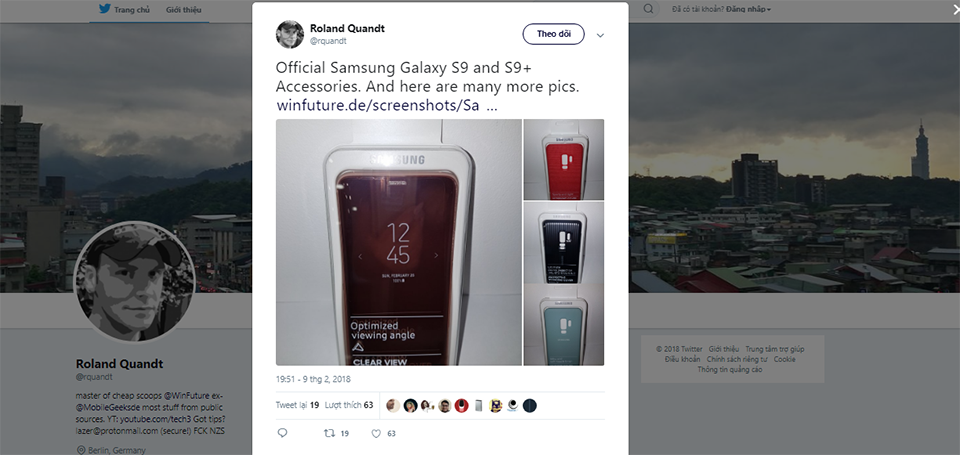 Rò rỉ ốp lưng chính thức Galaxy S9 và S9 Plus (ảnh 1)