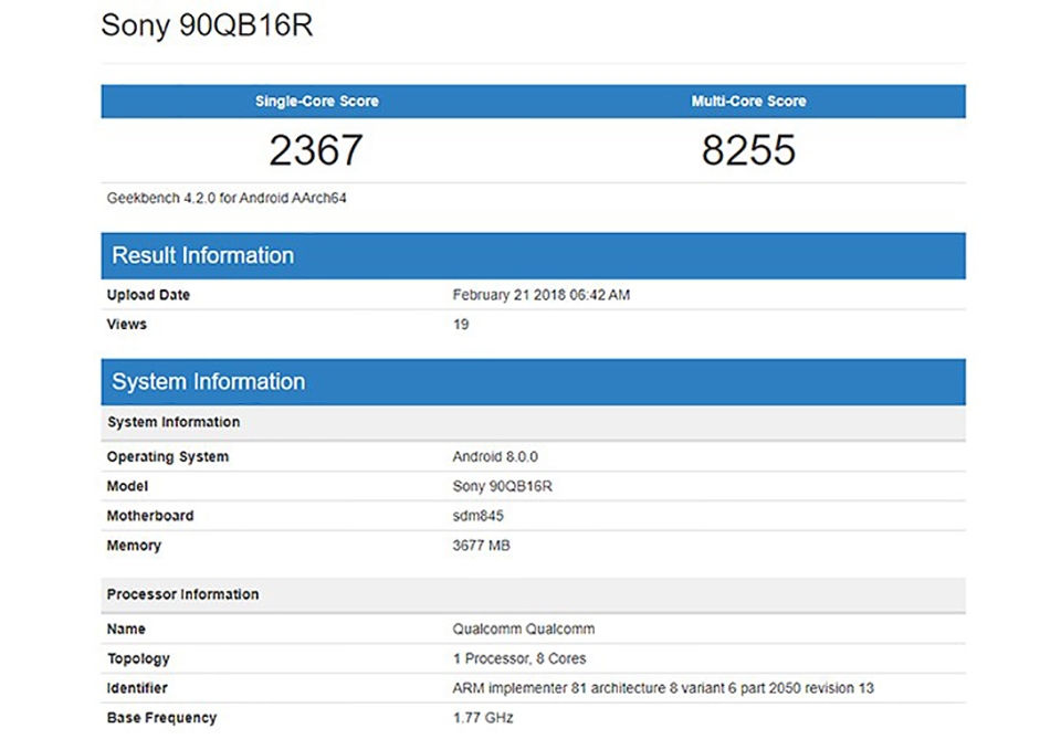 Smartphone cao cấp Sony lộ diện trên Geekbench Smartphone cao cấp Sony lộ diện trên Geekbench