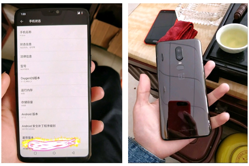 OnePlus 6 rò rỉ ảnh thực tế