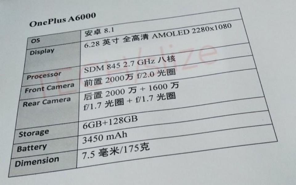 Tất tần tật những thông tin đã biết về OnePlus 6 (ảnh 3)