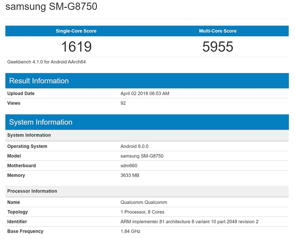 Galaxy S9 Mini xuất hiện trên Geekbench
