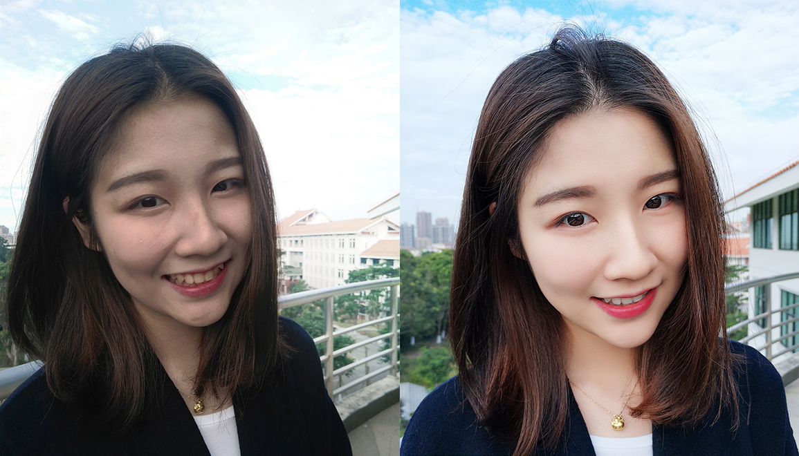 Mặt mộc đã được tinh chỉnh với độ Mặt mộc đã được tinh chỉnh với độ