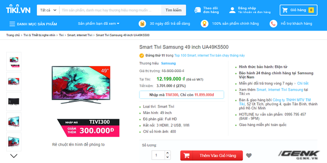 Xem giá bán hiện tại của Smart Tivi Samsung 49-inch Xem giá bán hiện tại của Smart Tivi Samsung 49-inch