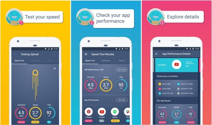 Meteor khá tiện lợi trong việc kiểm tra tốc độ mạng trên các ứng dụng