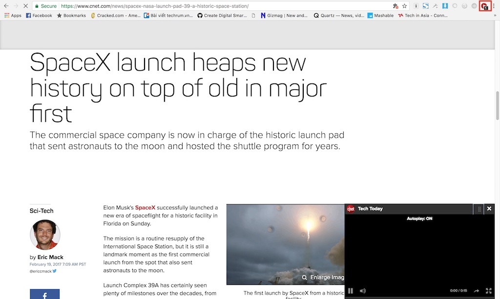 Một video auto play đã được chặn bởi Disable HTML 5 Autoplay