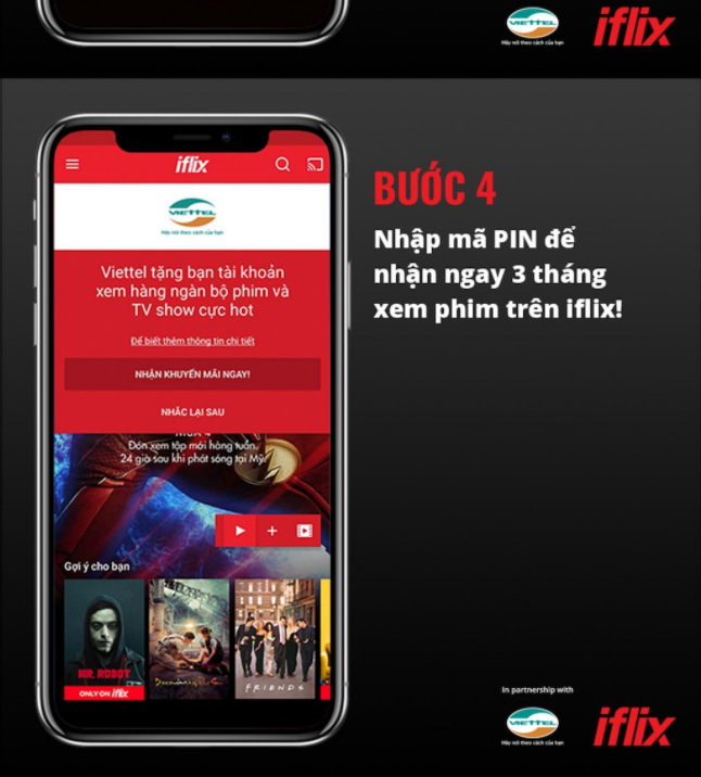 Nhận 3 tháng miễn phí sử dụng dịch vụ xem phim iflix.