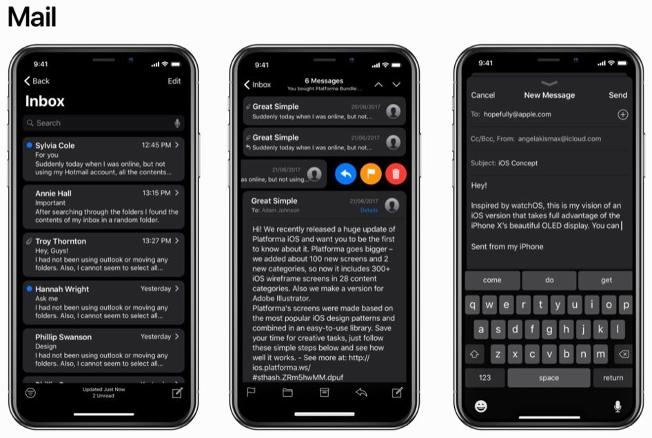 concept cực độc Darkmode trên iPhone X