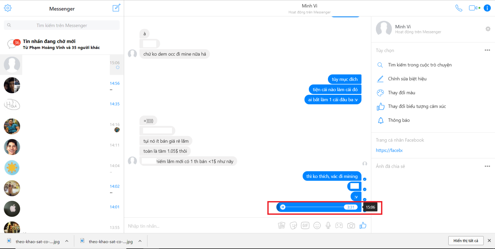 phát nhạc trực tiếp trên Facebook Messenger