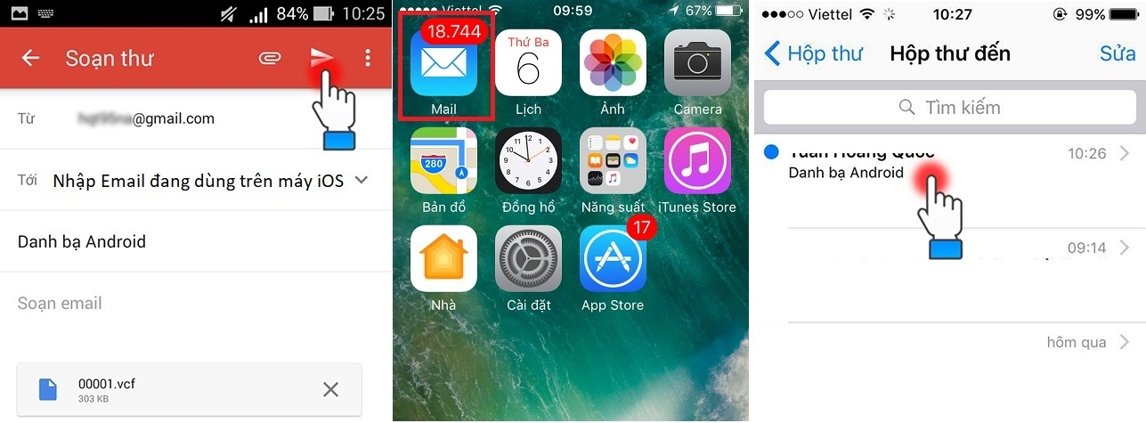 Cách chuyển danh bạ từ Android sang iPhone