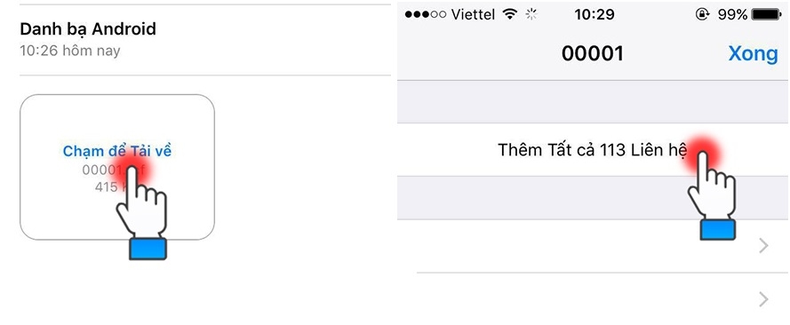 Cách chuyển danh bạ từ Android sang iPhone