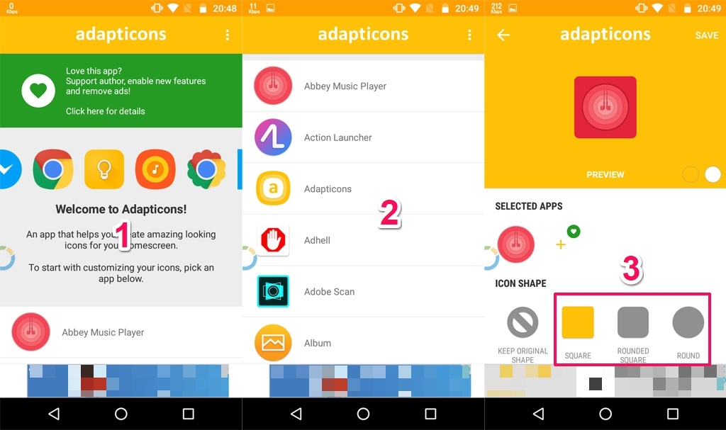 Tùy biến các biểu tượng ứng dụng
