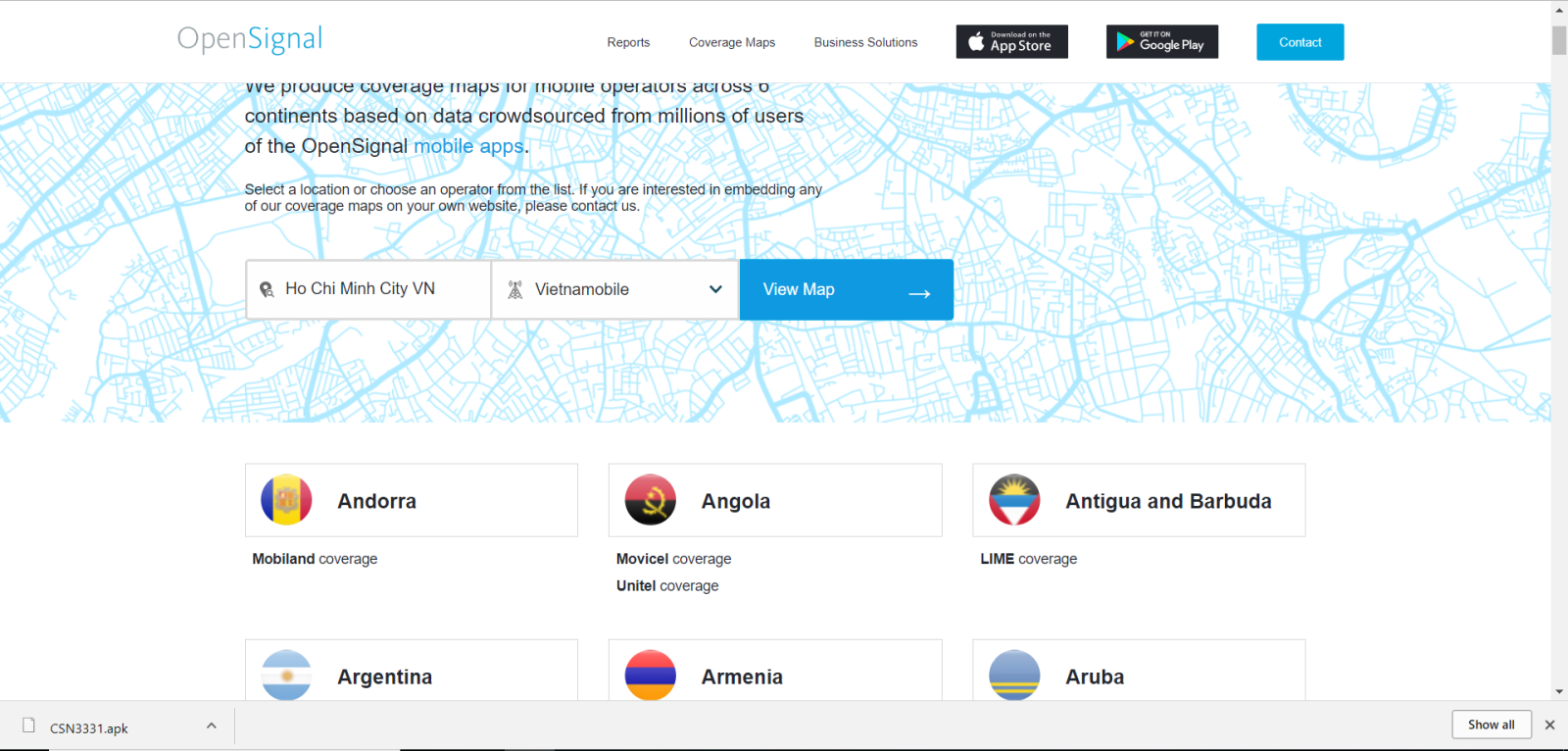 kiểm tra khu vực phủ sóng của Vietnamobile