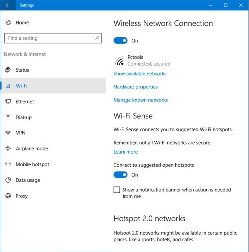 Wifi được nâng cấp trên Windows 10 Anniversary Update