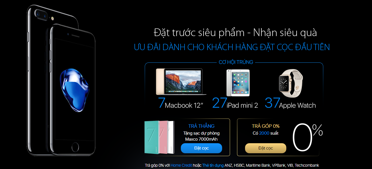 iPhone 7 và iPhone 7 plus chính thức được lên kệ tại Việt Nam