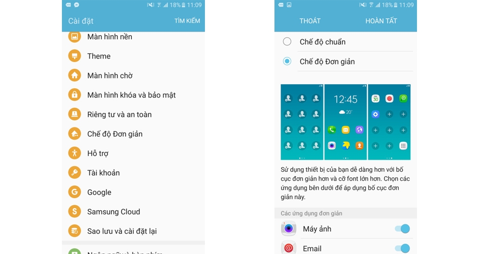 Chế độ đơn giản Chế độ đơn giản