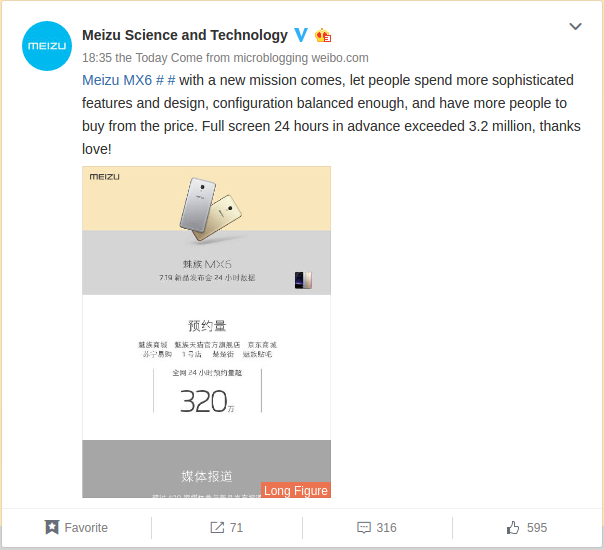 Chỉ trong 24h, đã có 3,2 triệu người đăng ký mua Meizu MX6