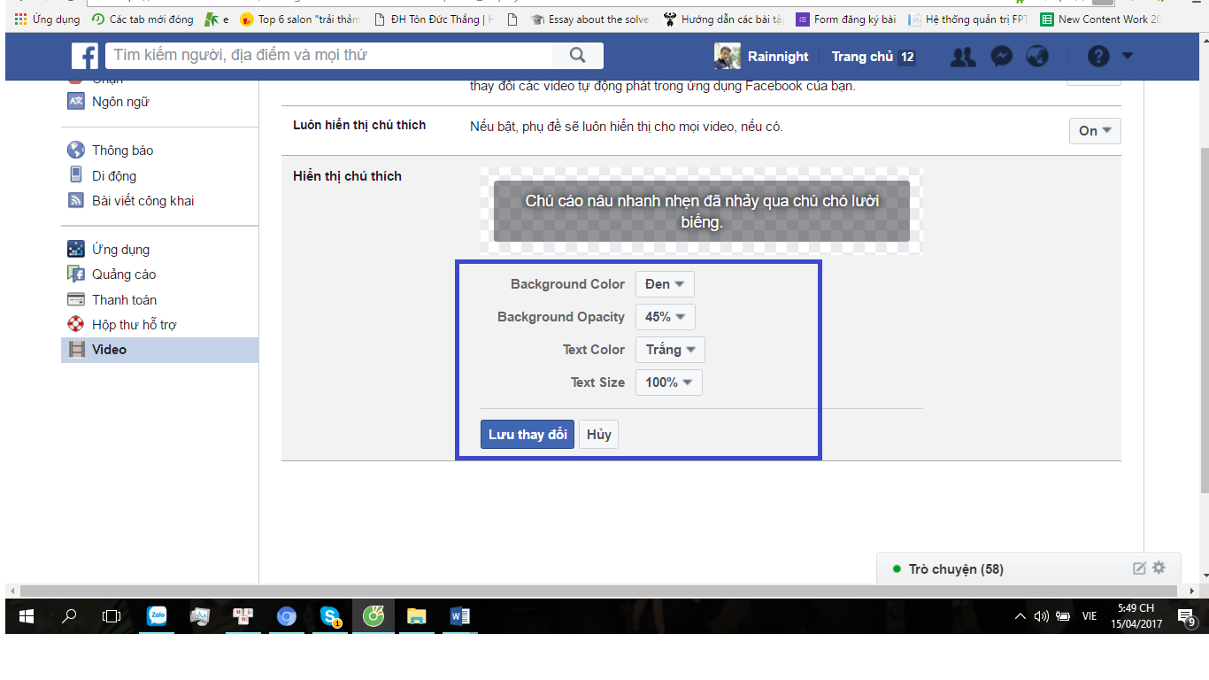 Cách tạo phụ đề video trên facebook
