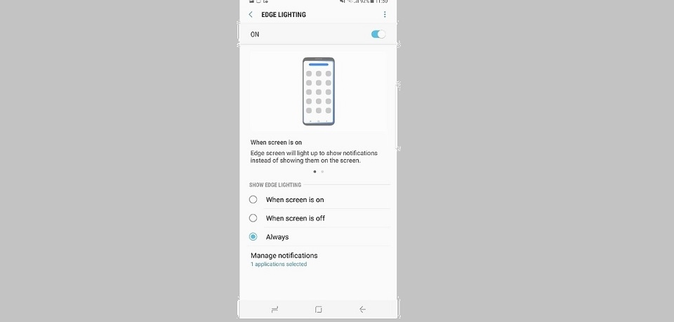 Bật sáng cạnh màn hình Bật sáng cạnh màn hình