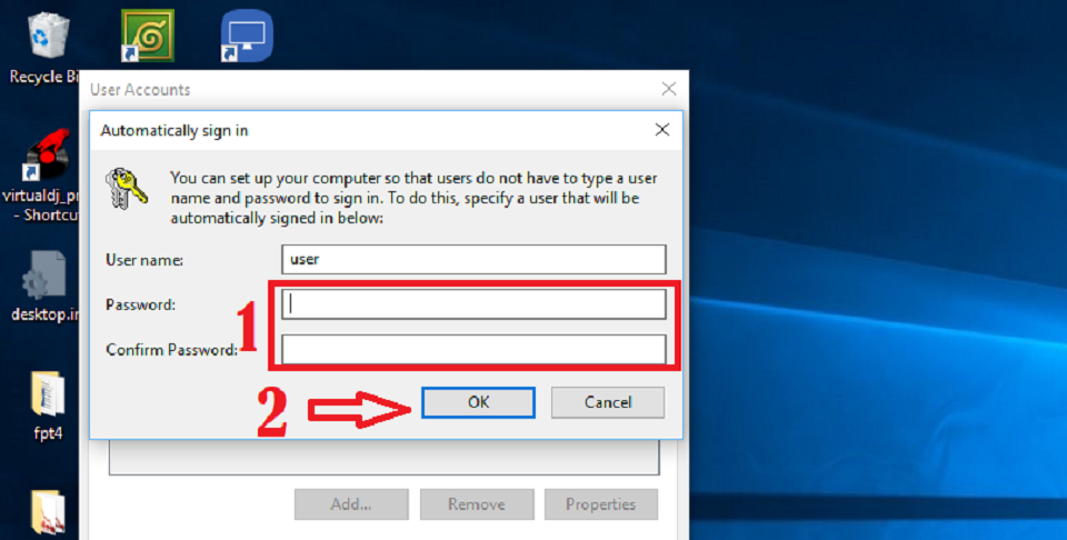 Xác nhận mật khẩu cho tài khoản của bạn.