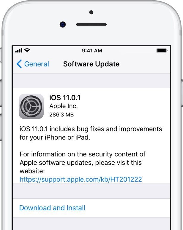 Bản cập nhật iOS 11.0.1