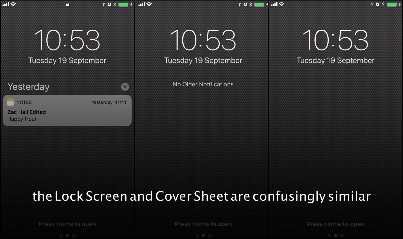Màn hình thông báo được người dùng thường xuyên kéo xuống từ cạnh trên màn hình, trên iOS 11 sẽ có giao diện hoàn toàn giống với màn hình khoá